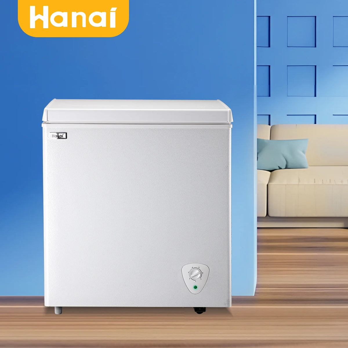 WANAI 5.0 Cu.ft Compact Freezer, Fast Cooling, Top Door Design, Energy-Efficient Deep Freezer White