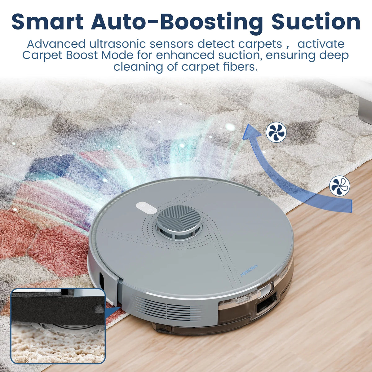 (2025Upgrade) AIRROBO L50 Self-Empty Robot Vacuum and Mop Combo with Ultrasonic Carpet Inspection��5500Pa Powerful Suction for Pet Hair