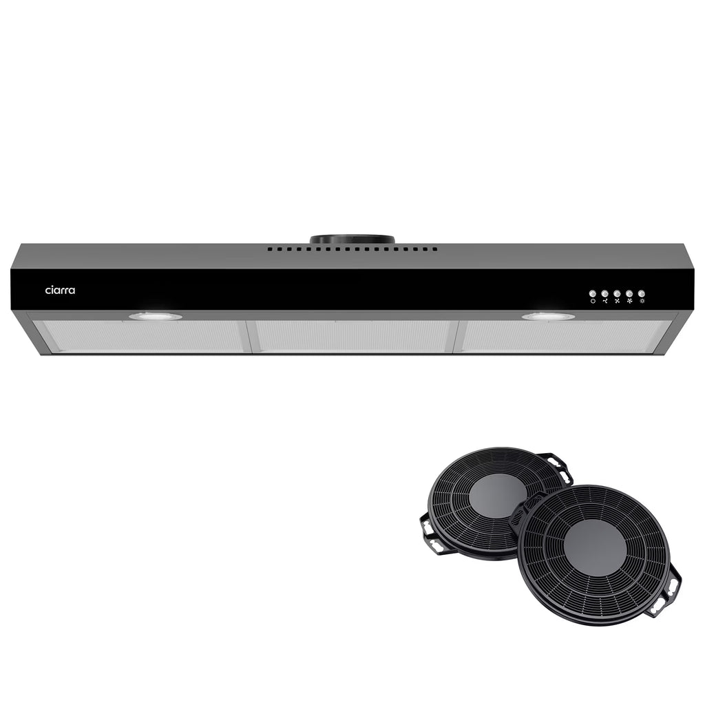 CIARRA Range Hood 30 inch Under Cabinet Ductless Ducted Convertible Slim Stove Vent Hood CAS90575