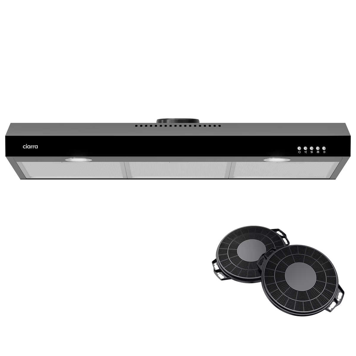CIARRA Range Hood 30 inch Under Cabinet Ductless Ducted Convertible Slim Stove Vent Hood CAS90575