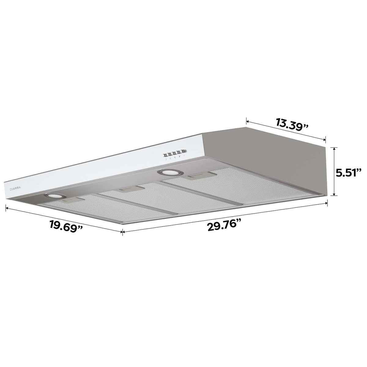 CIARRA Range Hood 30 inch Under Cabinet Ductless Ducted Convertible Slim Stove Vent Hood CAS90575