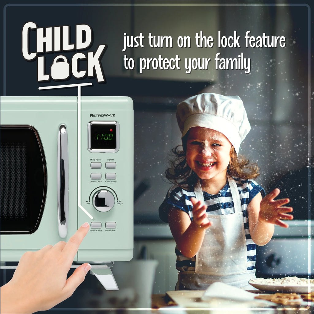 Nostalgia Mid-Century Retro 0.9 Cu. Ft. 900-Watt Microwave Oven, Black