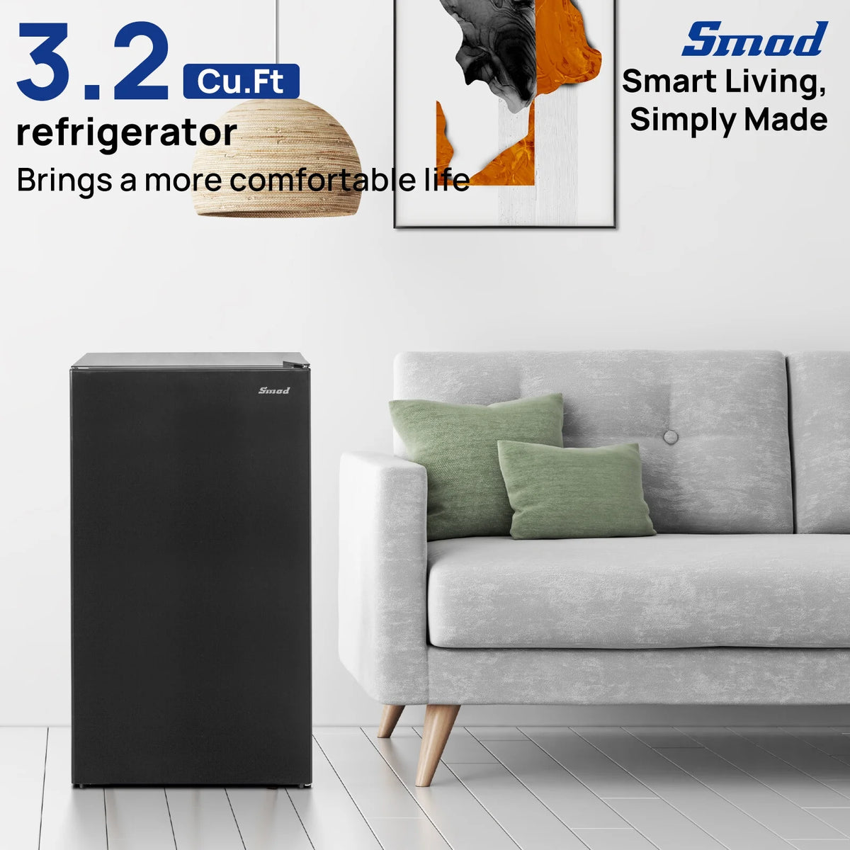 3.2 cu ft 115V Home Refrigerator 32~50a?? Compact Fridge Energy Saving Low Noise