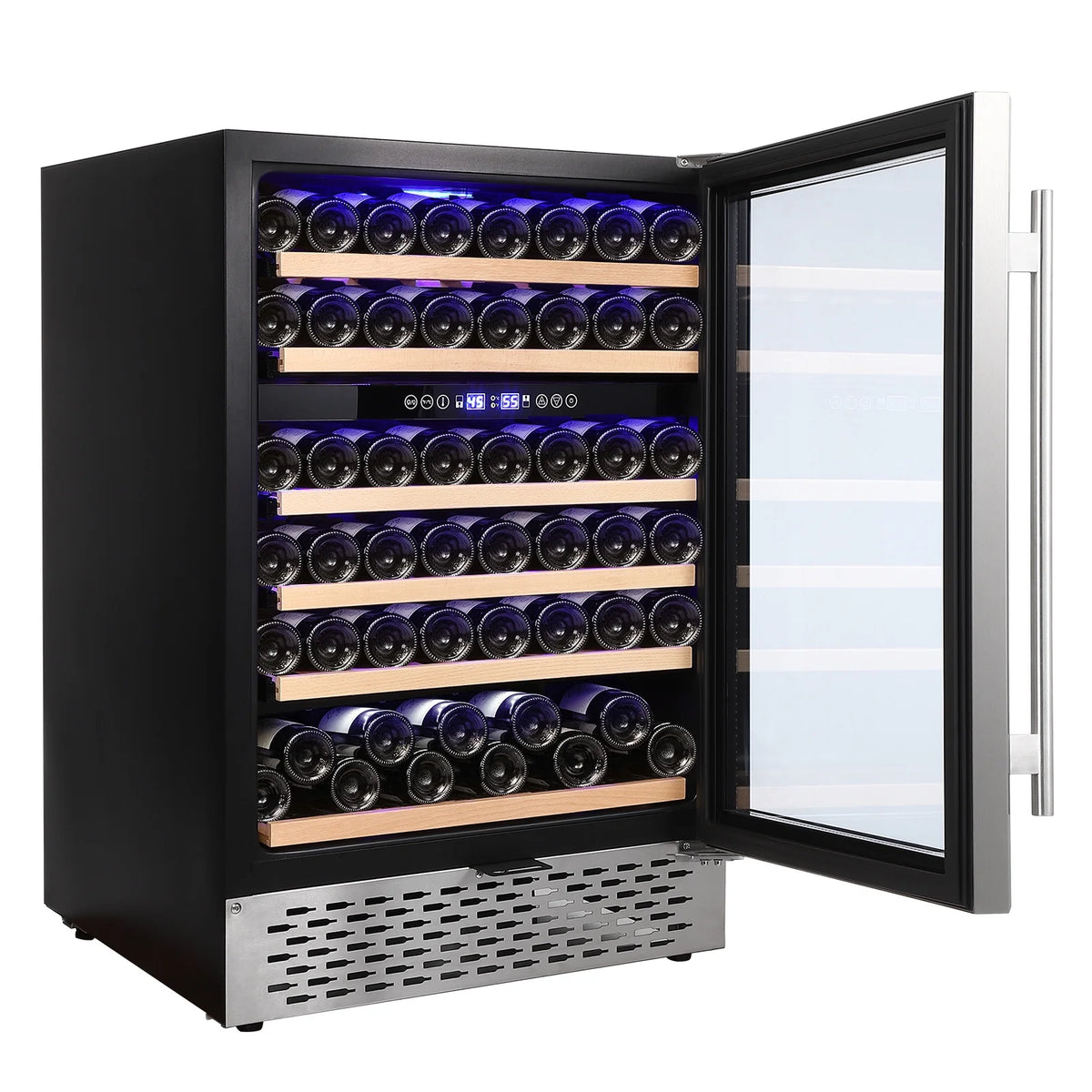 Garvee 24 Bottle Freestanding Wine Cooler Refrigerator with Glass Door for Bar, Party, Winery, Black