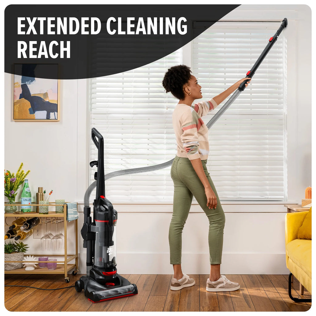 Dirt Devil Upright Vacuum, Multi-Surface Total Pet, Pet Friendly, Powerful Suction, Pet Tool Kit, Large Capacity, Height Adjustable, Hard Floor and Carpet, UD76410V, Red/Black