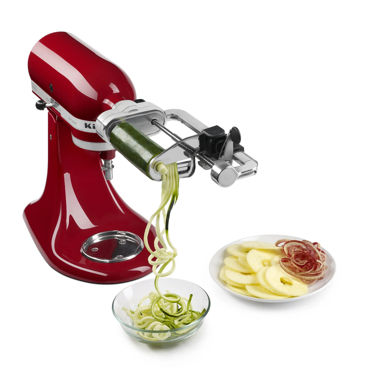 KitchenAid KSM2APC Spiralizer Plus Attachment with Peel, Core and Slice, Silver