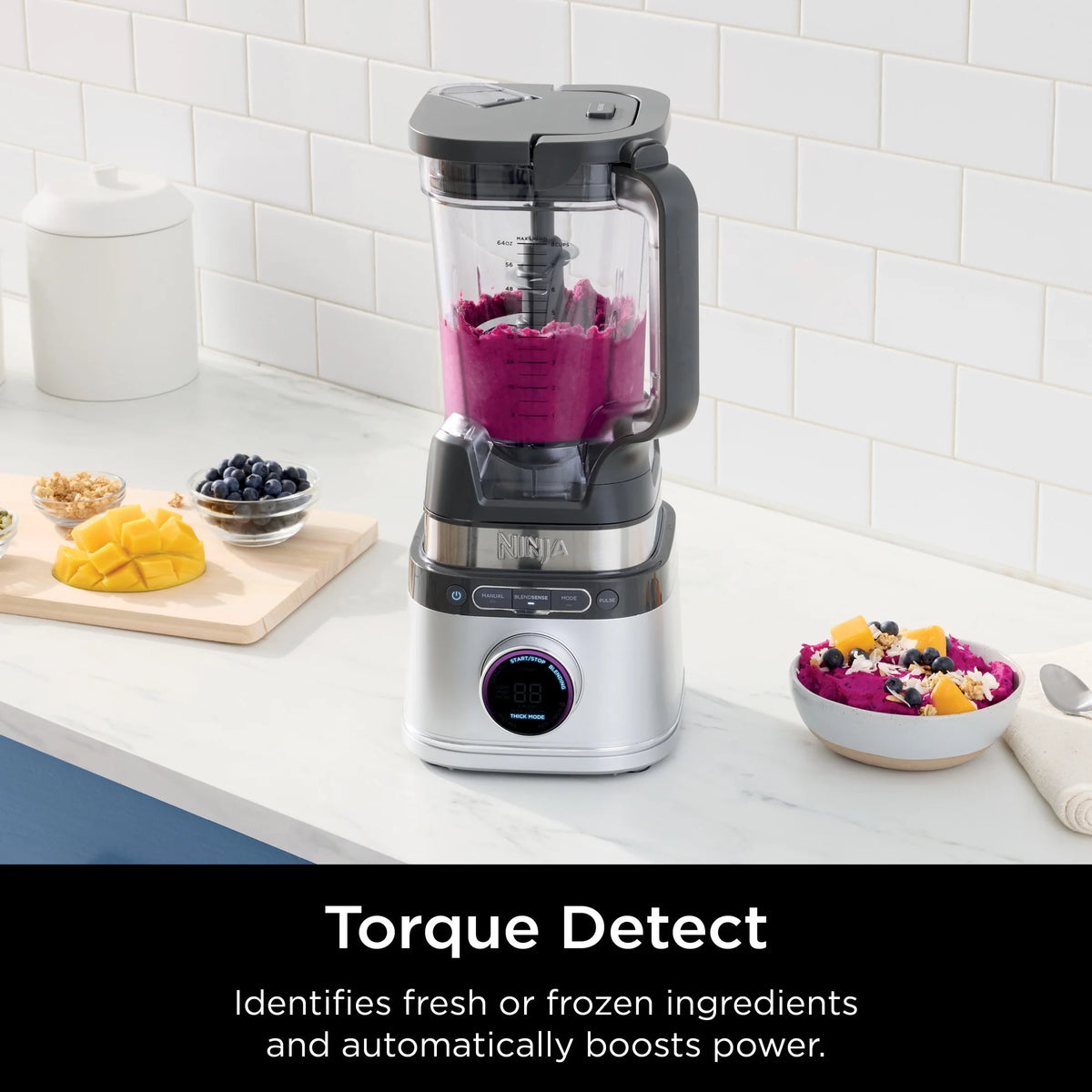 Ninja Detect Duo Power Blender + Personal Single-Serve, BlendSense Technology, Kitchen Countertop, 1700 Watts, 72 oz Pitcher, 24 oz Cup, TB300 Silver