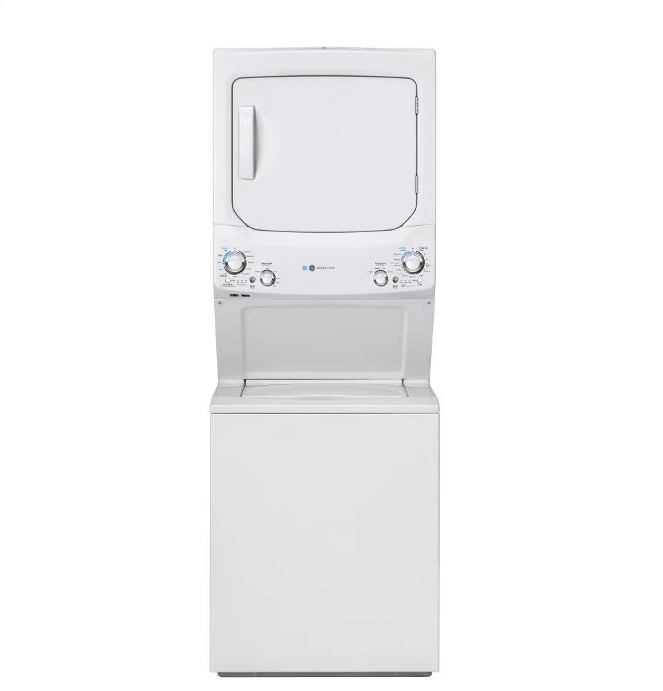 GE Unitized Spacemaker(R) ENERGY STAR(R) 3.9 cu. ft. Capacity Washer with Stainless Steel Basket and 5.9 Electric Dryer - GUD27EESNWW