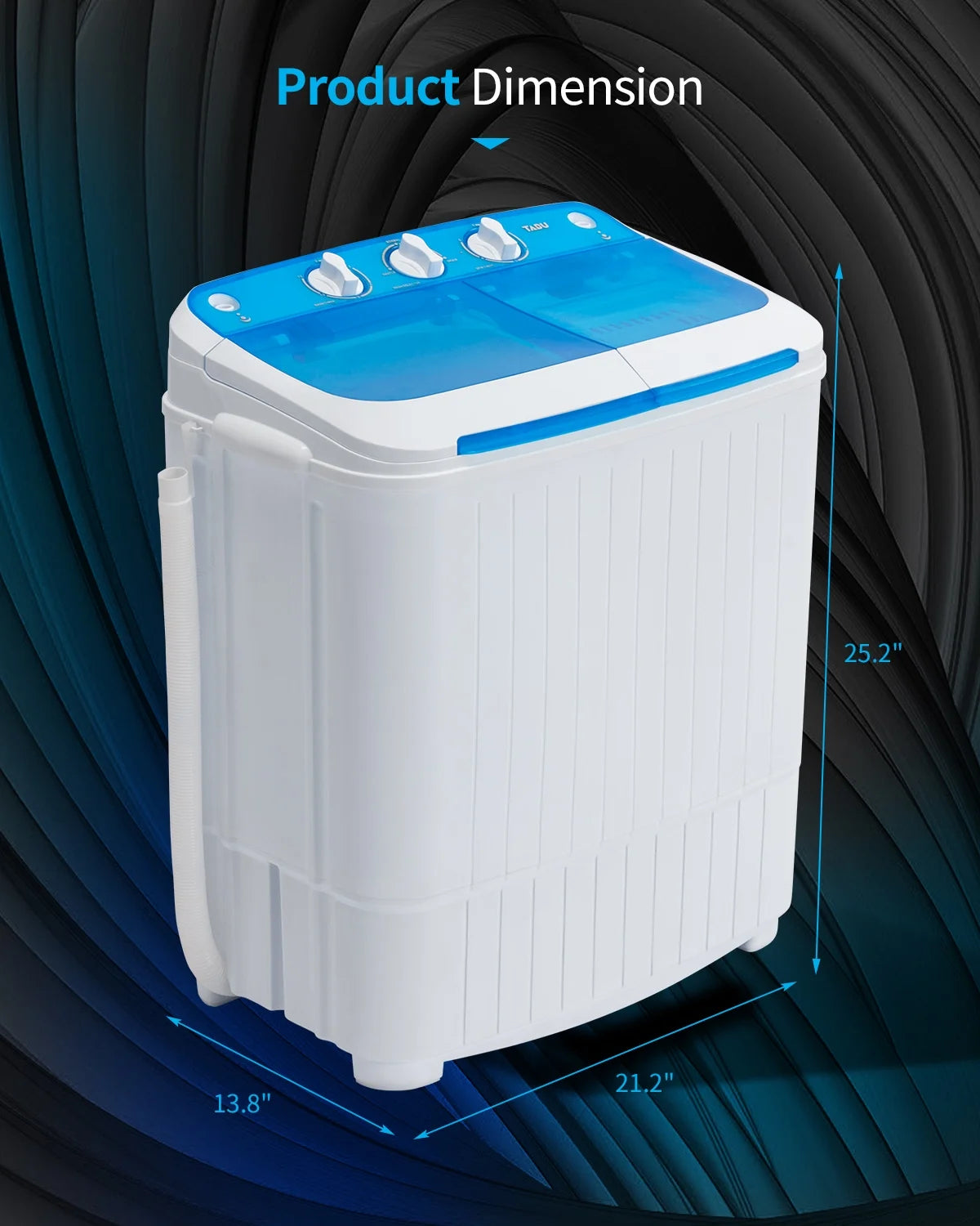 Muhub 18 lbs Portable Washing Machine,Compact Twin Tub Wash&Spin Combo for Apartment, Dorms, Gray