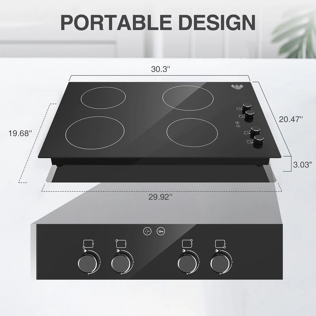VBGK Induction Cooktop 30 inch 5 Burner Electric Hot Plate for Cooking Electric Induction Cooktop 240v, 99 Minutes Timer and Auto Shutdown Induction Burner,Child Lock