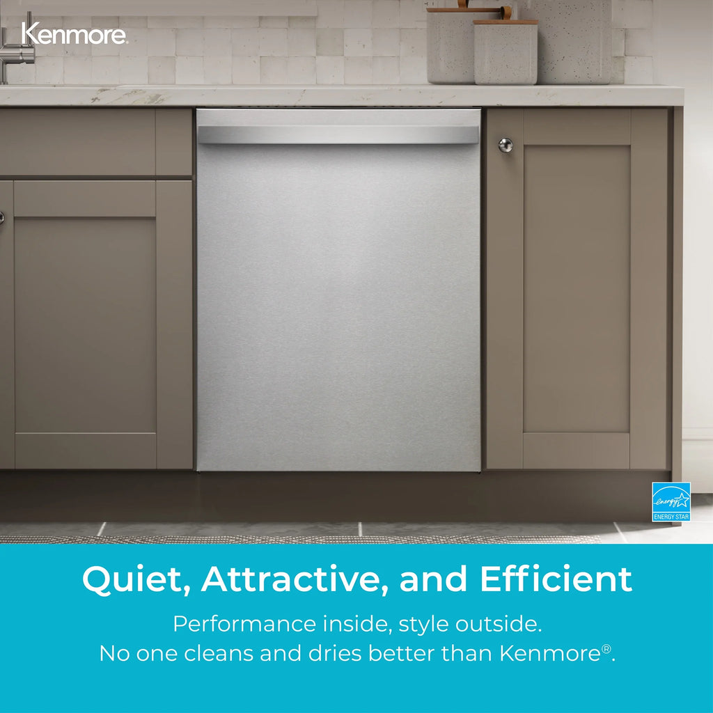 Kenmore 02214622 Built-in 24-inch Stainless Steel Tub Dishwasher, White, 34"H x 24"W x 25"D
