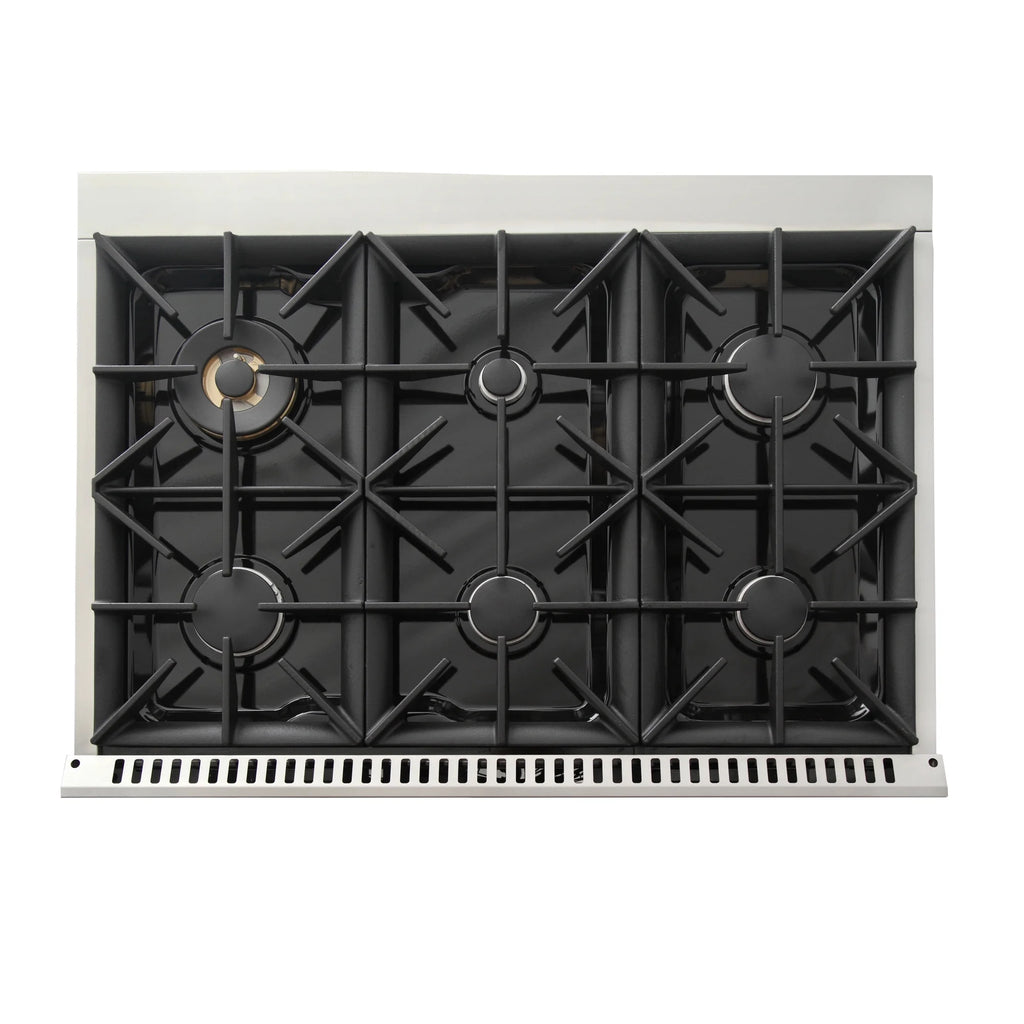 36 in. 5.2 cu. ft Dual Fuel Range for Natural Gas Sealed Burners in Blue.