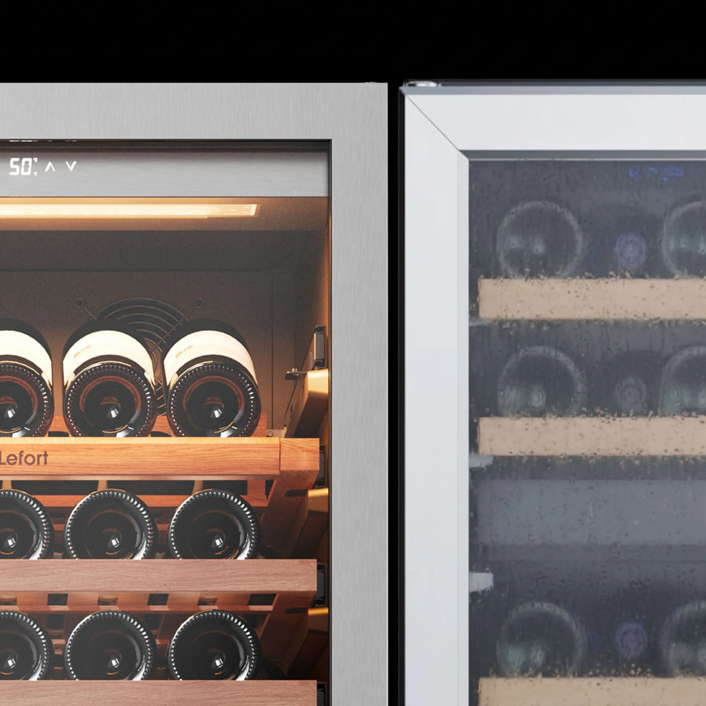 Ca'Lefort 24 inch 166-Bottle Wine Cooler Refrigerator???Freestanding/Built-In??? Dual Zone 3-Color LED Lighting ??? for Home, Bar & Office