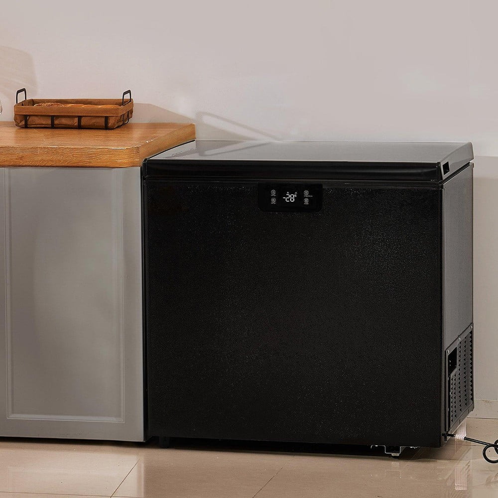 Choco Moon Large Capacity 14.5 Cu.ft Chest Freezer, 345L Storage, 4 Slide-Out Baskets, Lockable Lid, 8 Temp Control Levels, Energy-Efficient LED Lights, 6 Swivel Casters for Easy Mobility