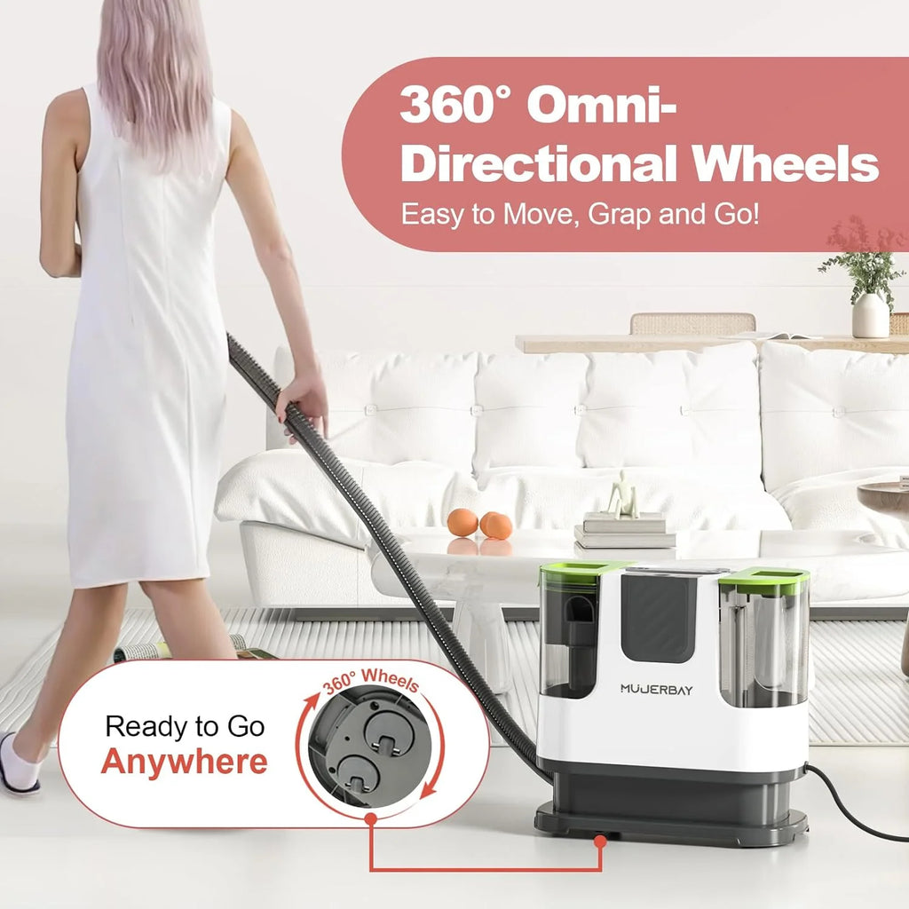 Aeitto 12Kpa Portable Furniture Water Extractor - Odor/Stain Removal, Ideal for Sofa, Carpet, Car, Pet Messes