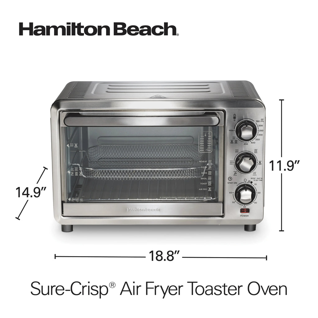 Hamilton Beach Sure-Crisp 6 Slice Countertop Toaster Oven with Sure-Crisp Air Fryer Function, Stainless Steel