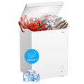 BANGSON Chest Freezer, Deep Freezer 5.0 Cu. Ft with Removable Basket, Adjustable Thermostat Mini Freezer, Ideal for Apartment/Kitchen/Office
