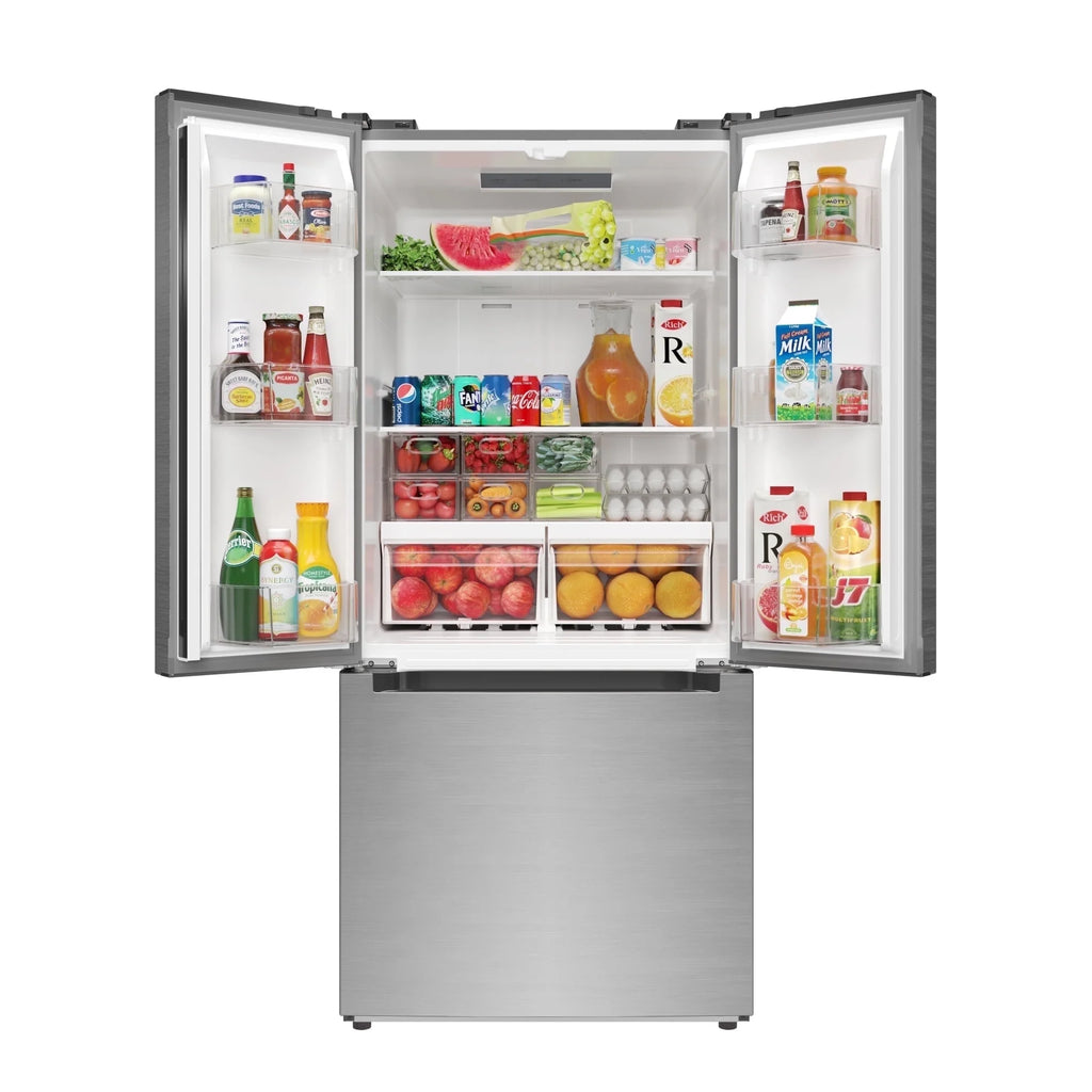 18.5 cu. ft. Stainless-Steel French Door Refrigerator in Silver, Auto Defrost, Energy Star, Digital Temperature Control