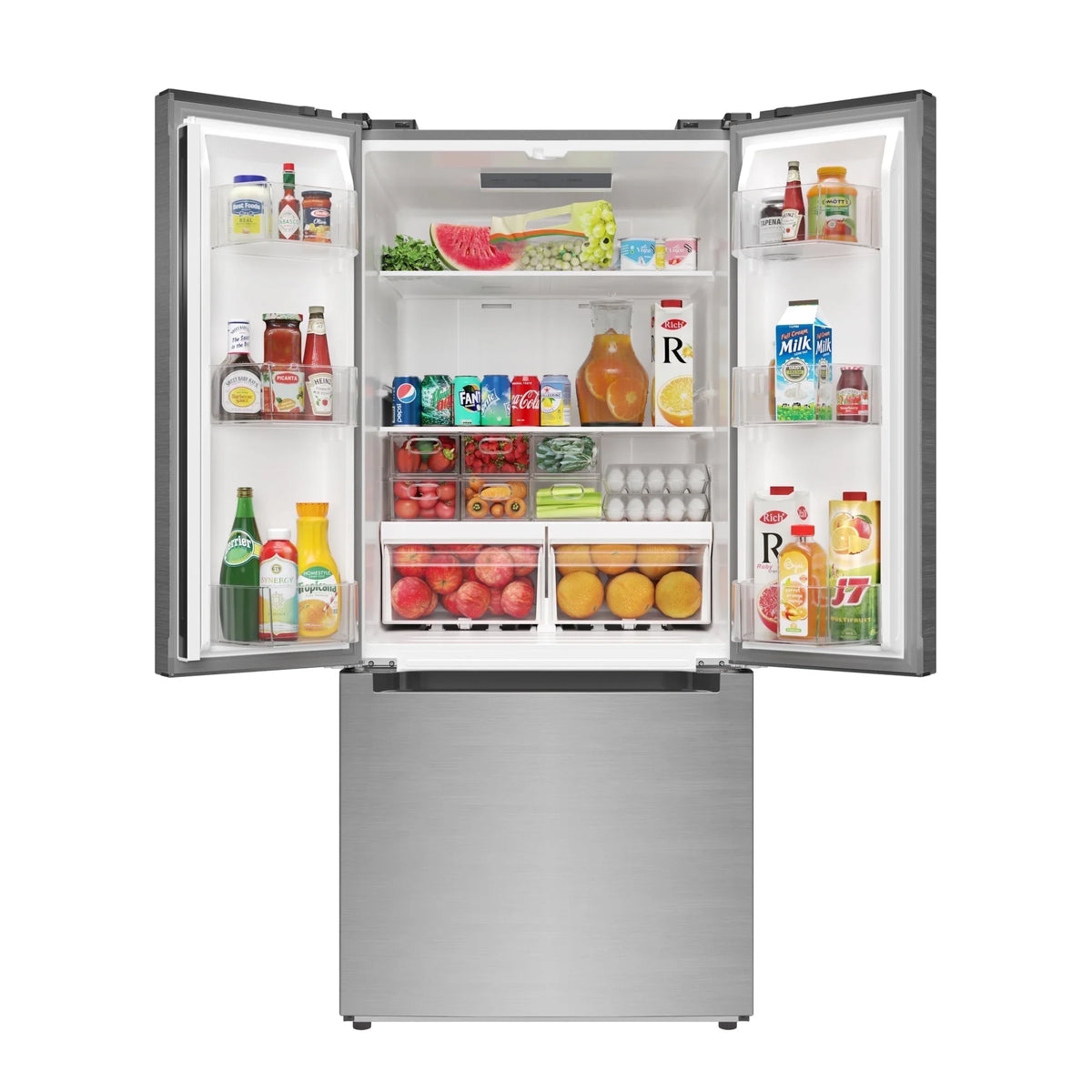 18.5 cu. ft. Stainless-Steel French Door Refrigerator in Silver, Auto Defrost, Energy Star, Digital Temperature Control