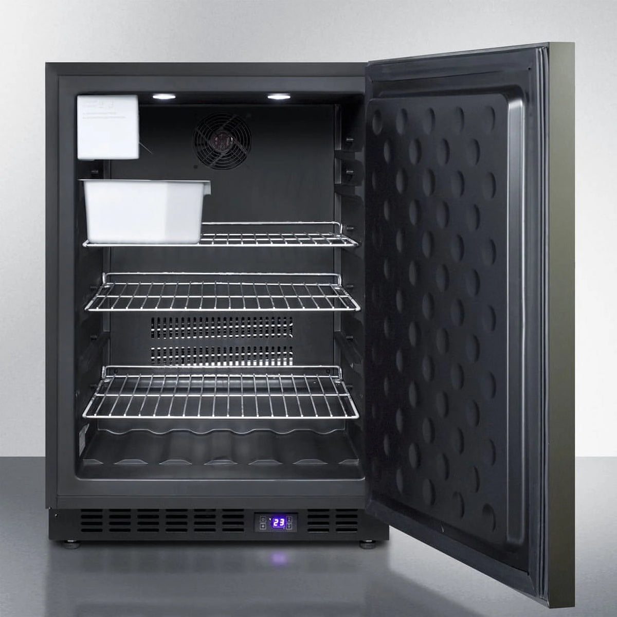 24" Wide Built-In All-Freezer With Icemaker- Black Stainless Steel