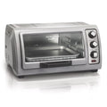 Hamilton Beach 6 Slice Countertop Toaster Oven with Easy Reach Roll-Top Door, Bake, Broil & Toast Functions, Silver