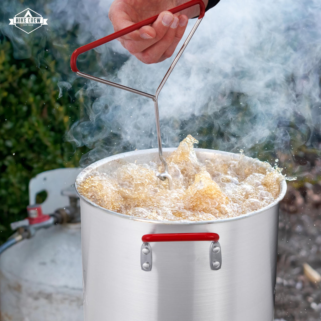 Hike Crew 14-Piece Outdoor Turkey Fryer Kit W/30Qt Boiler Pot, 10Qt Turkey Fryer Pot, Stand & More