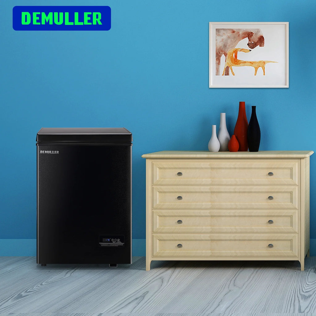 DEMULLER 3.5 Cu.ft Chest Freezer with Electronic Panel, Accurate Temperature Display to 1�?BLACK