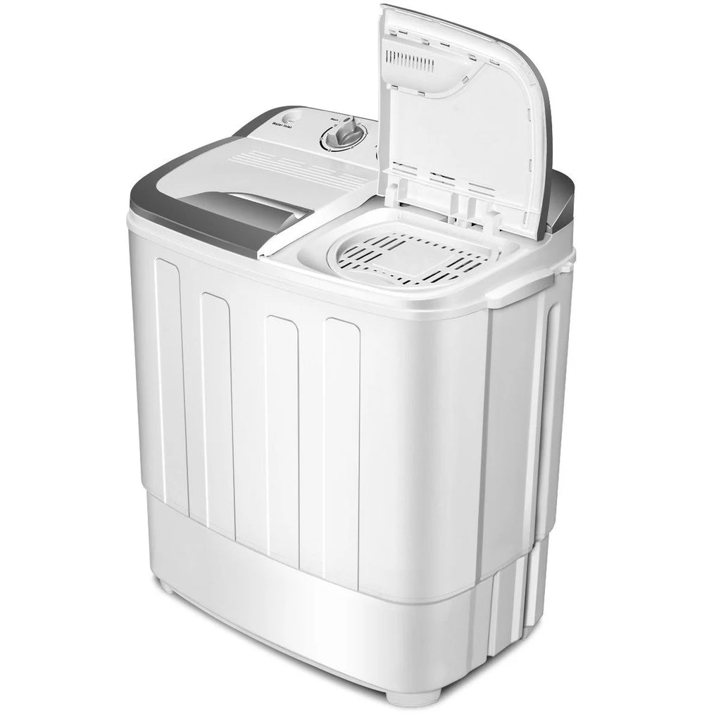 Gymax 8lbs Compact Mini Twin Tub Washing Machine Washer Spinner
