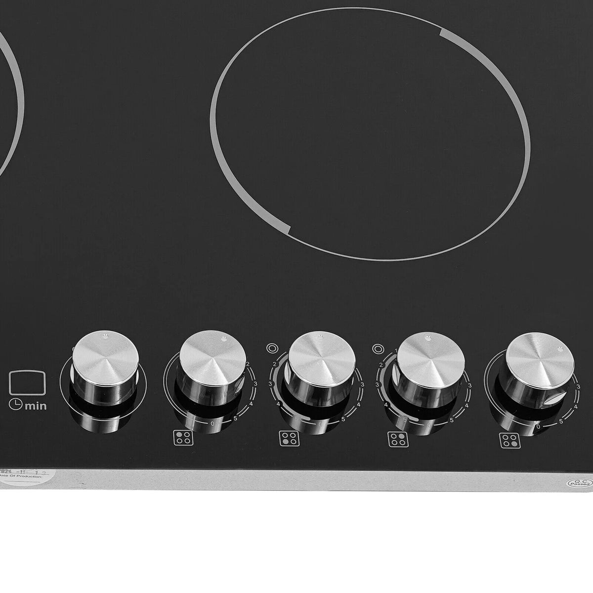 4 Burners Electric Cooktop, Knob Control Built-in Ceramic Cooktop, 23" Radiant Electric Cooktop Stovetop with Timer, 5 Heating Level, 3400W, 110V, Hard Wire