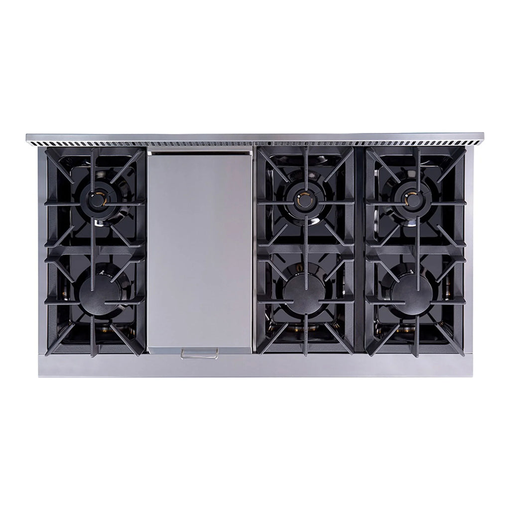 Thor Kitchen 48 Inch 6 Burner Gas Range Double Oven, Stainless Steel