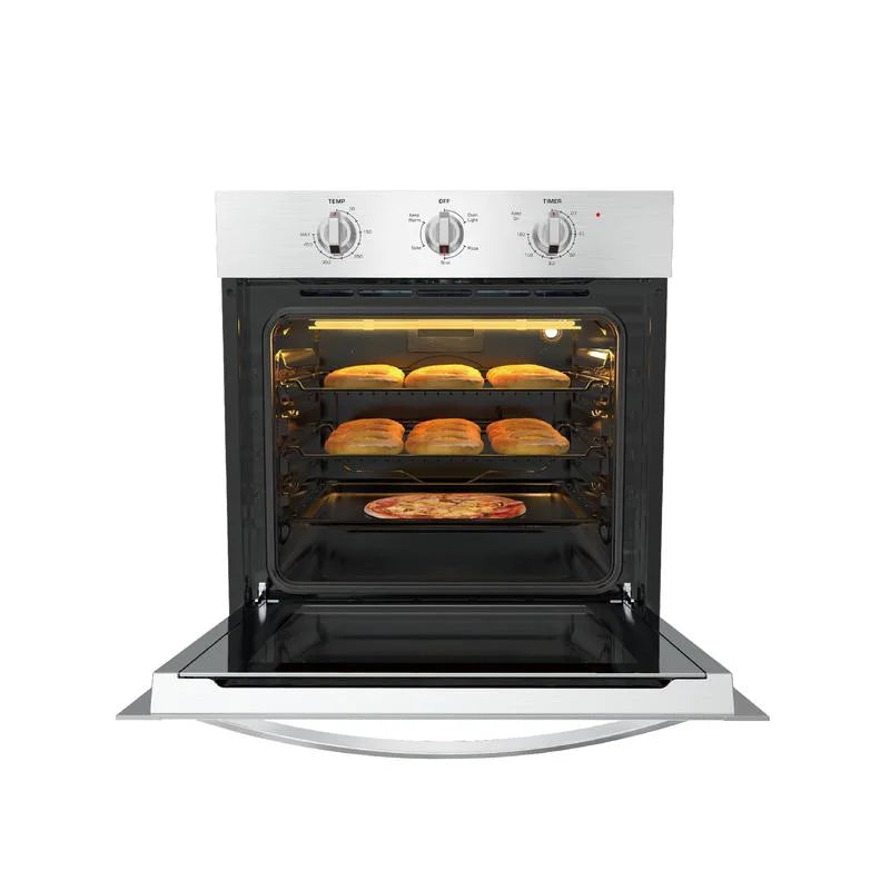 Empava 24 inch Electric Single Wall Oven, Stainless Steel Built-in Wall Oven, Mechanical Knobs Control, 24WOE40L