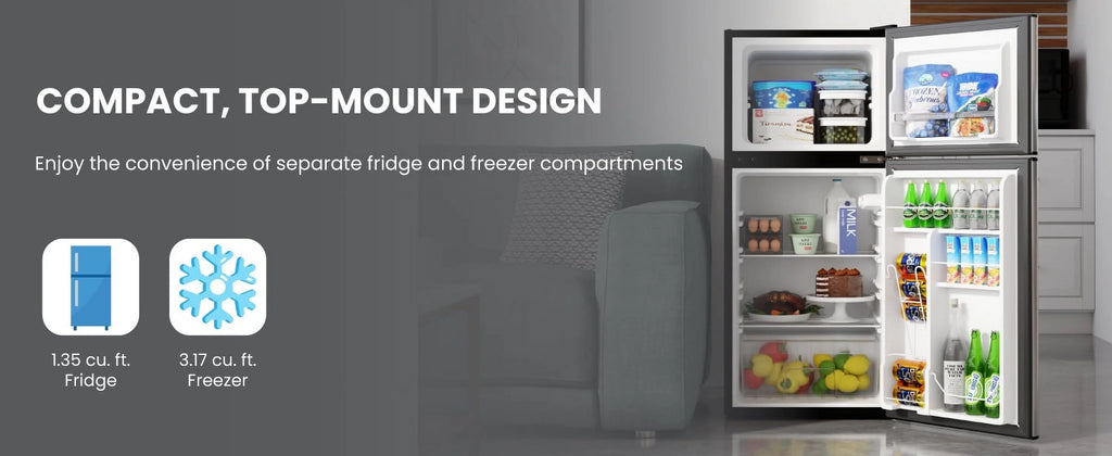 Conserv 19in BLACK Compact 2 Door Refrigerator 4.5cf Reversible Door 110V