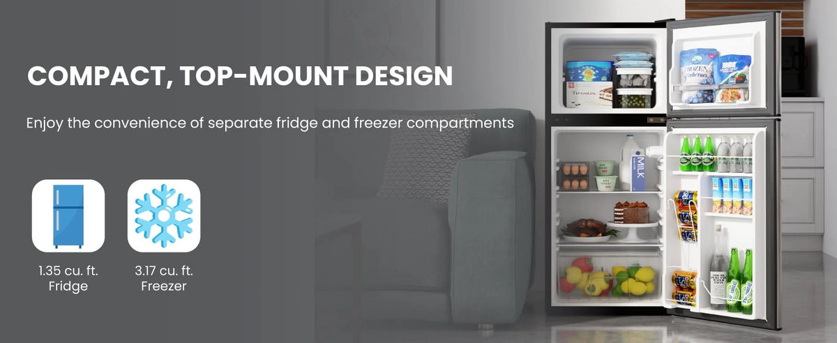 Conserv 19in BLACK Compact 2 Door Refrigerator 4.5cf Reversible Door 110V