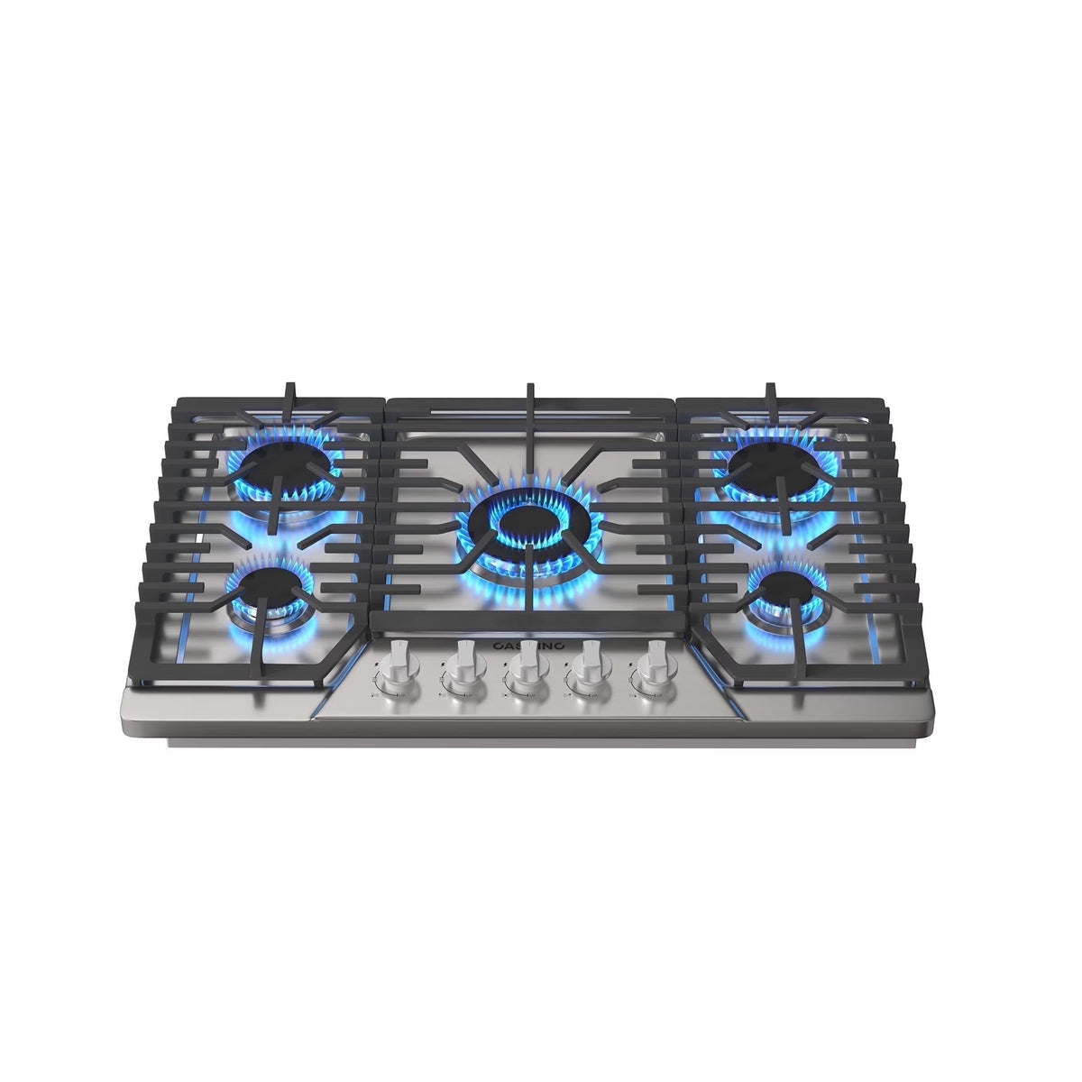 CASAINC 30" Recessed Natural Gas Cooktop with 5 Burners and Liquid Propane Conversion Kit, Stainless Steel
