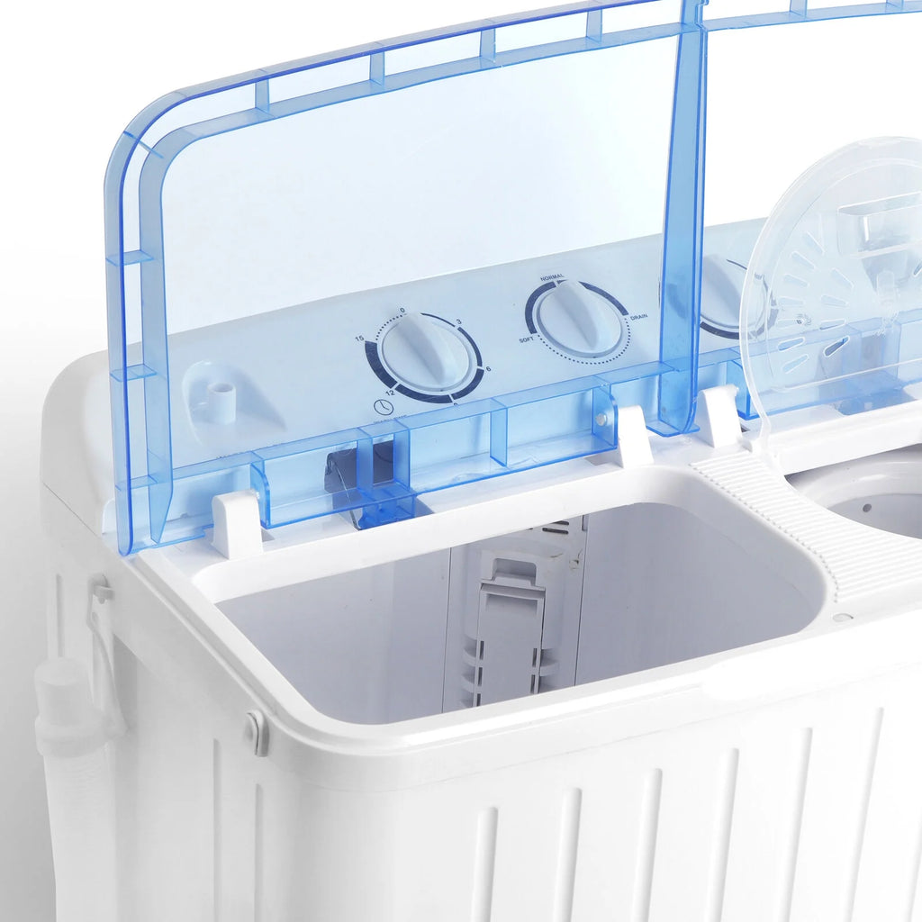 Wash Machine 17.6LBS Mini Compact Twin Tub Laundry Washer Spin Dryer Save Time