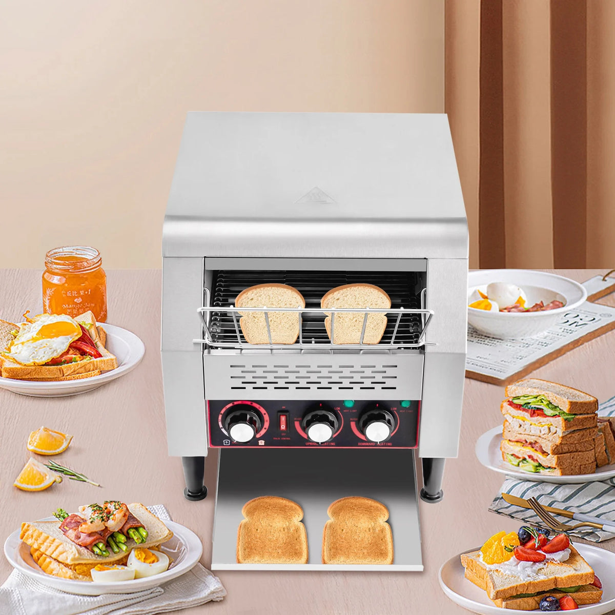ChicHomey Electric Commercial Conveyor Toaster 300PCS H Tray Toasting Machine Restaurant
