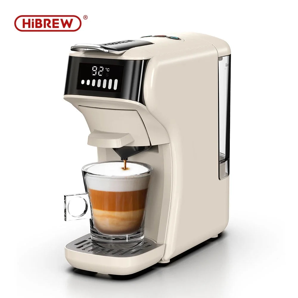 HiBREW 6in1 Pods Coffee Machine Multiple Espresso Cafetera Cappuccino Coffee Maker H1B Beige