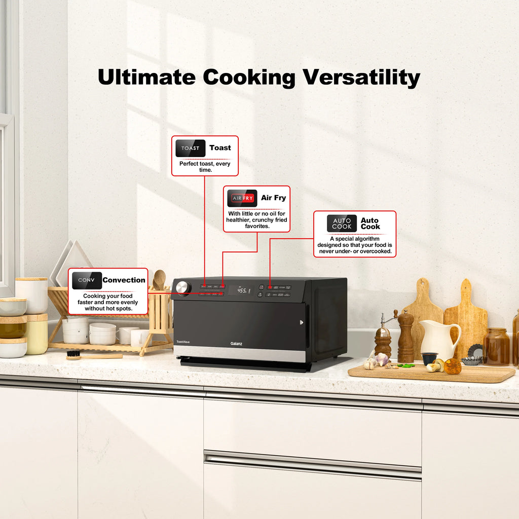 Galanz GTWHG09S1A09 0.9 Cu. ft. Toastwave 4-in-1 Multifunctional Oven, Stainless Steel