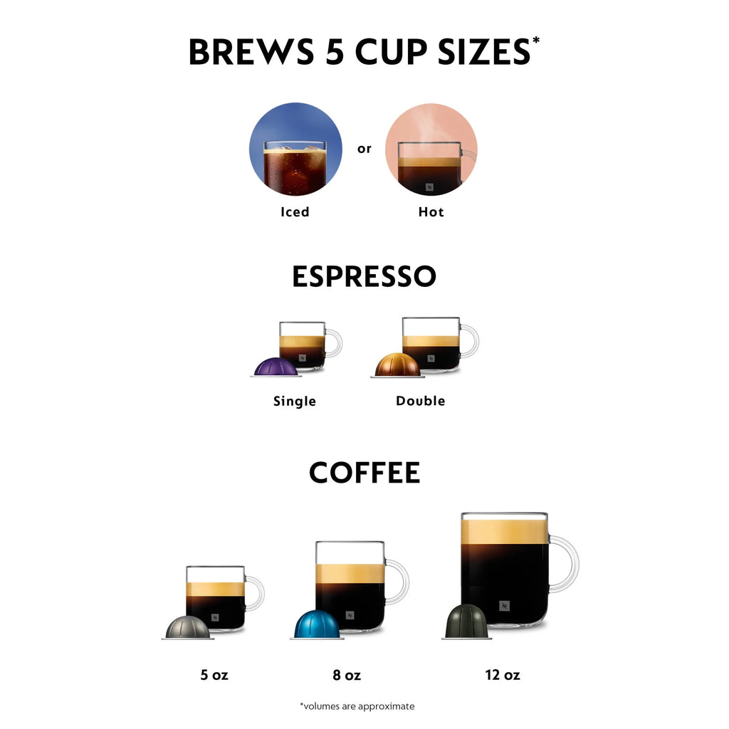 Nespresso Vertuo Pop by De'Longhi Coffee and Espresso Maker with Coffee Tasting Set, Black