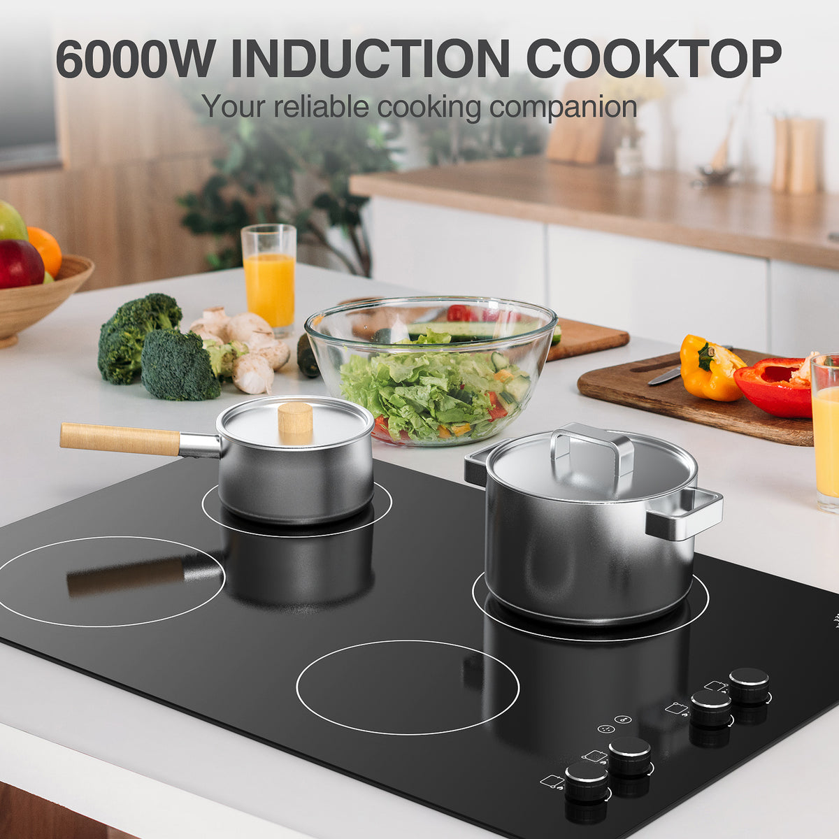 VBGK Induction Cooktop 30 inch 5 Burner Electric Hot Plate for Cooking Electric Induction Cooktop 240v, 99 Minutes Timer and Auto Shutdown Induction Burner,Child Lock