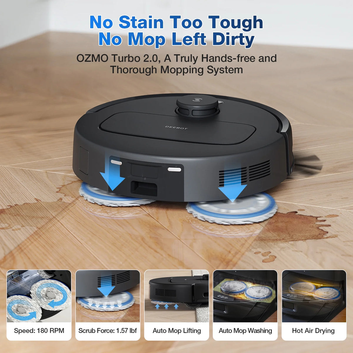 ECOVACS DEEBOT N30 Omni Robot Vacuum & Mop, 10000Pa Suction, TruEdge Mopping, ZeroTangle 2.0 Technology