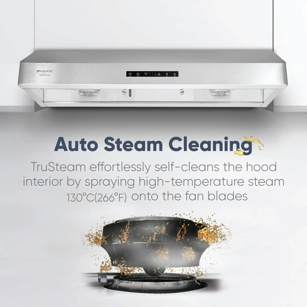Pacific Trusteam Under Cabinet Hood SC8830BS Bundle with Pacific SUS304 Deflector Board��