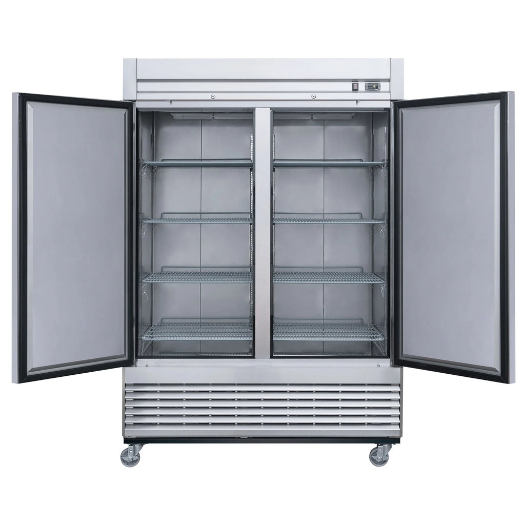 55 in. Two Door Reach-in Commercial Freezer 41 Cu.Ft. Solid Door Freezer, NSF