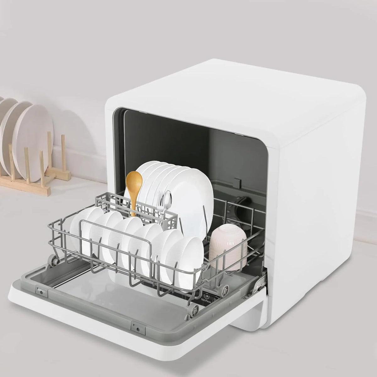 Countertop Dishwasher Compact Dishwasher, Mini Dishwasher with 4.8L Built-in Water Tank 110V Portable Dishwasher 5 Washing Programs 360�� Dual Spray Mini Dishwasher for Apartments RVs 590W