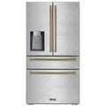 KOSTCH Counter-Depth 21.6-cu ft 4 -Door French Door Refrigerator with Ice Maker with Water and Ice Dispenser ( Stainless steel ) ENERGY STAR Certified
