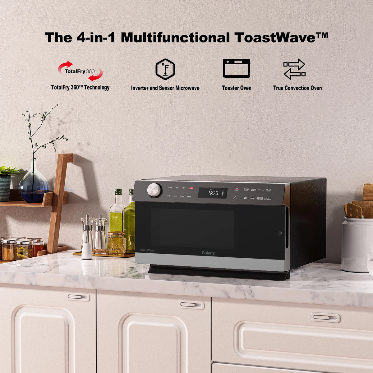 Galanz GTWHG09S1A09 0.9 Cu. ft. Toastwave 4-in-1 Multifunctional Oven, Stainless Steel