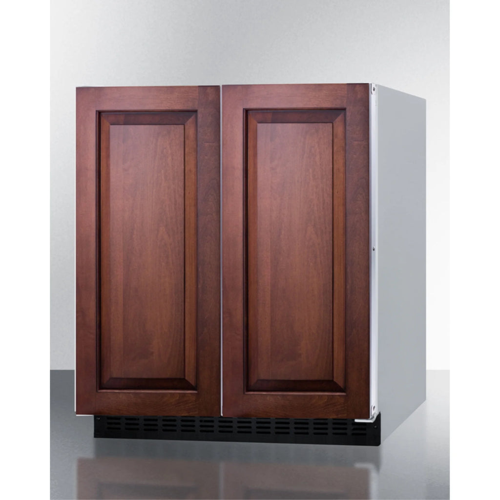 30 Inches wide undercounter frost-free side-by-side refrigerator-freezer with panel-ready doors
