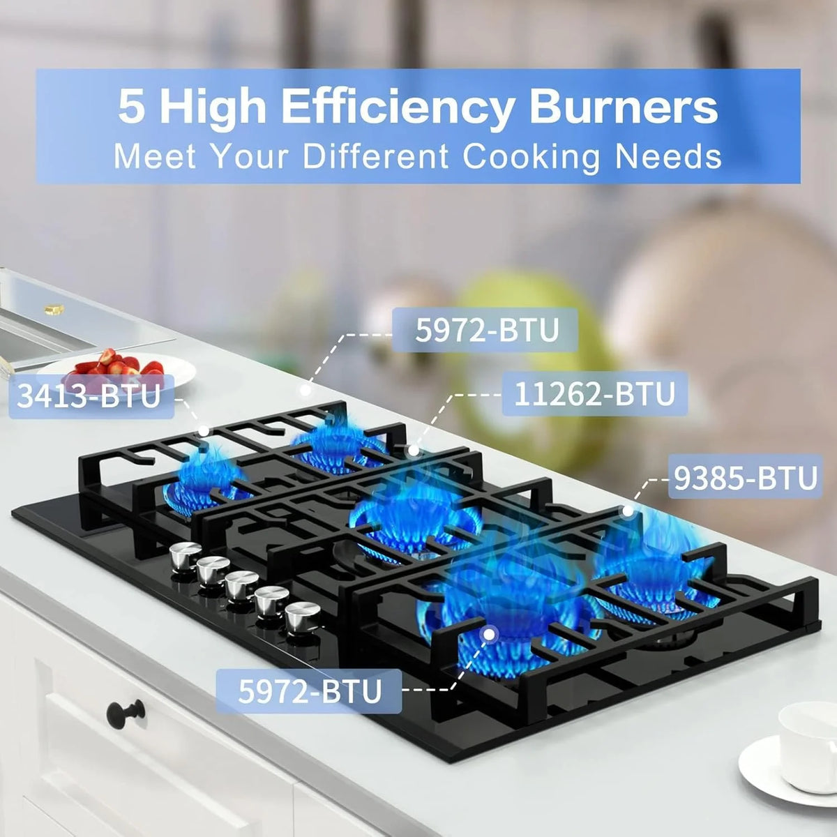 Homtone 30 Inch Electric Cooktop 4 Burners Built-in Electric Stovetop -Timer & Child Safety Lock