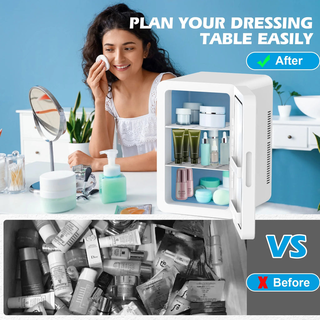 ADVWIN 22L/30Can Mini Fridge with Temperature Control, Compact Refrigerators for Bedroom, Cosmetics