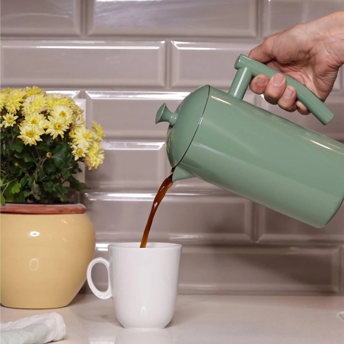 Frieling French Press, Snow White, 34 fl oz.